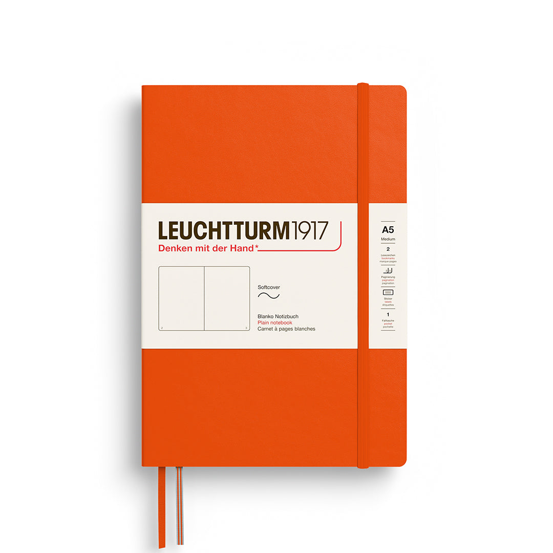 Leuchtturm1917 A5 Medium Softcover Plain Notebook - Pumpkin