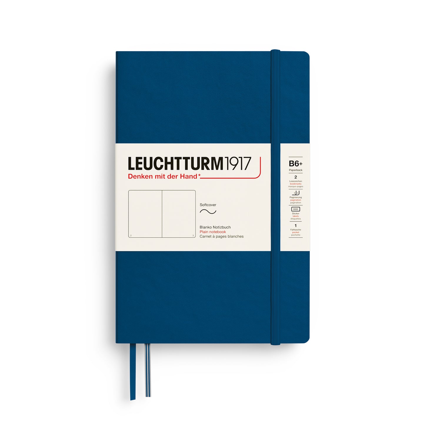 Leuchtturm1917 B6+ Paperback Softcover Plain Notebook - Indigo