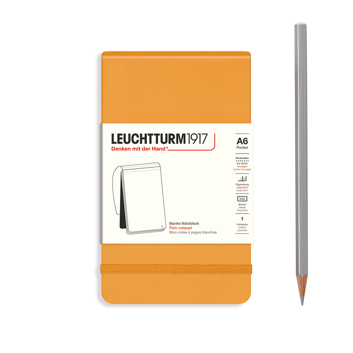 Leuchtturm1917 A6 Pocket Hardcover Plain Notepad - Rising Sun
