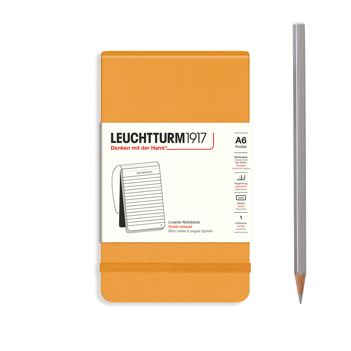 Leuchtturm1917 A6 Pocket Hardcover Ruled Notepad - Rising Sun
