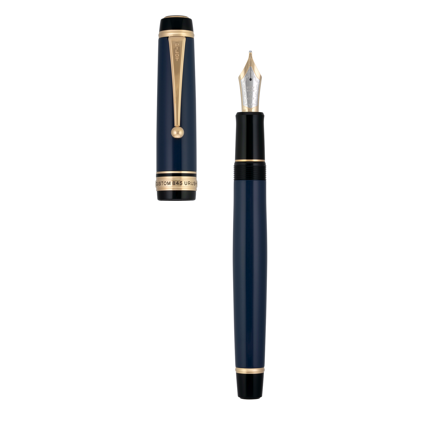 Pilot Custom 845 Urushi Fountain Pen - Prussian Blue with Gold Trim