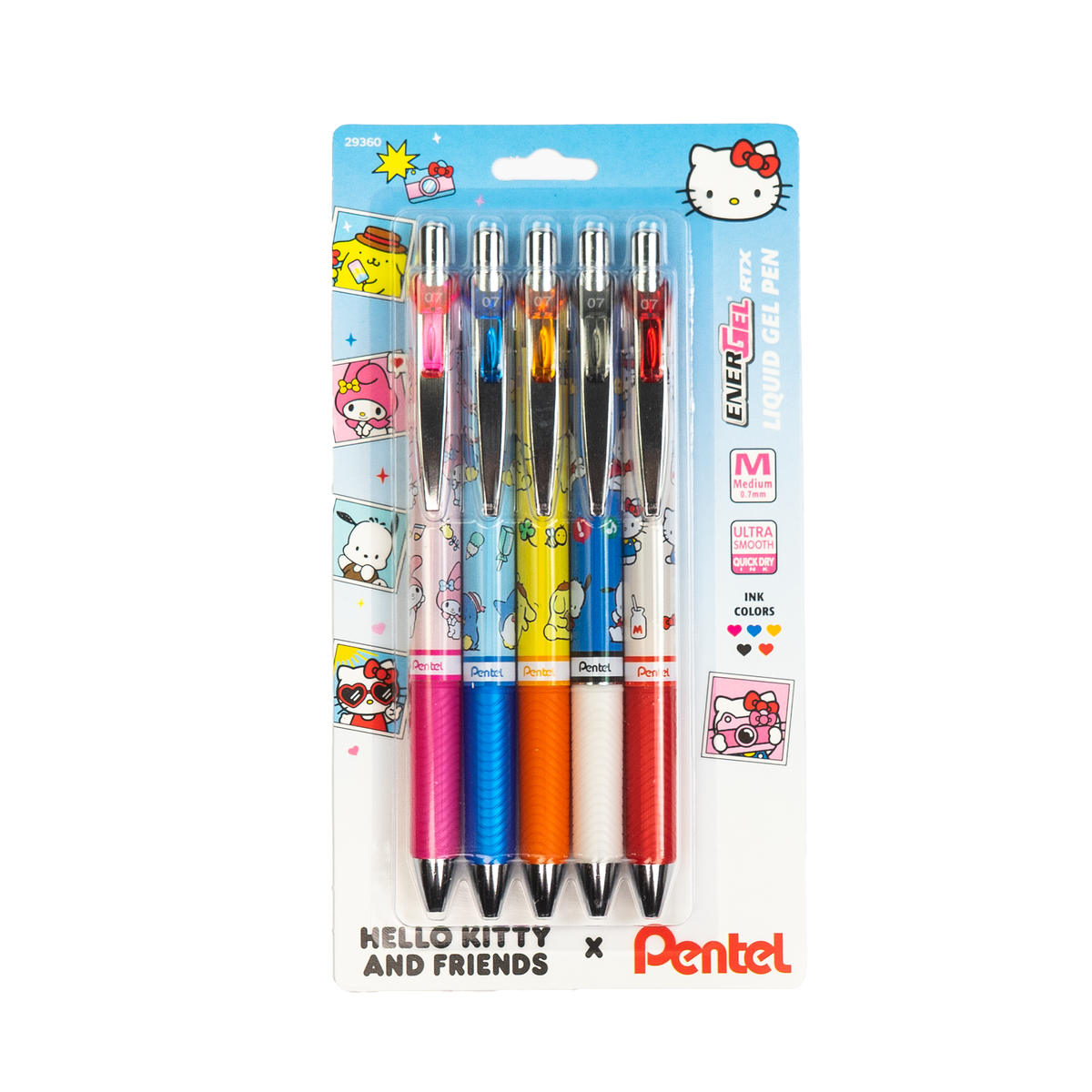 Pentel ENERGEL x Sanrio Hello Kitty & Friends Retractable Liquid Gel Pen (0.7mm) - Set 1