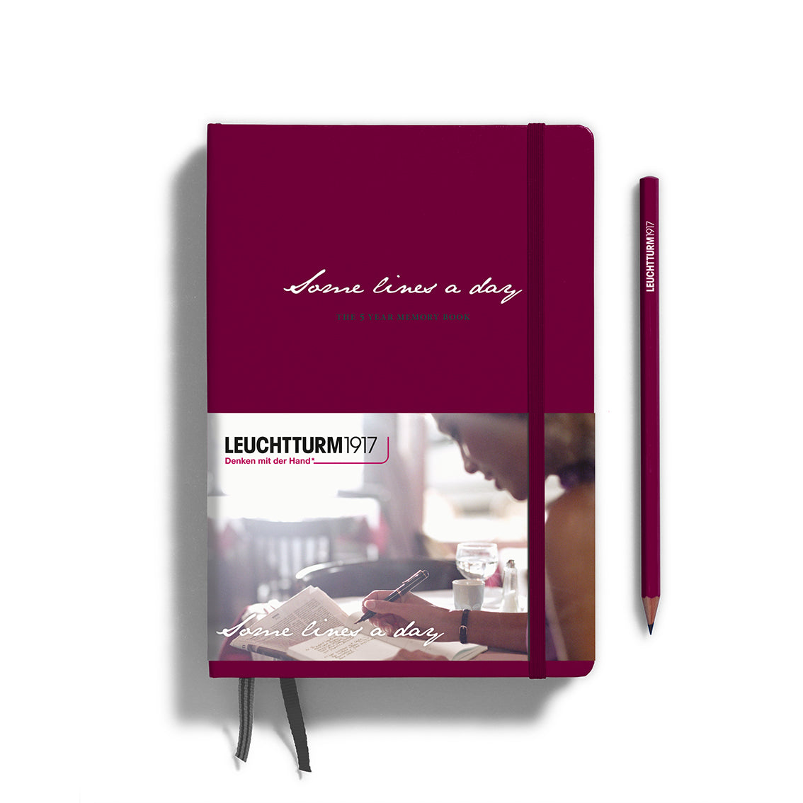 Leuchtturm1917 Some Lines a Day A5 Medium Hardcover Notebook - Port Red