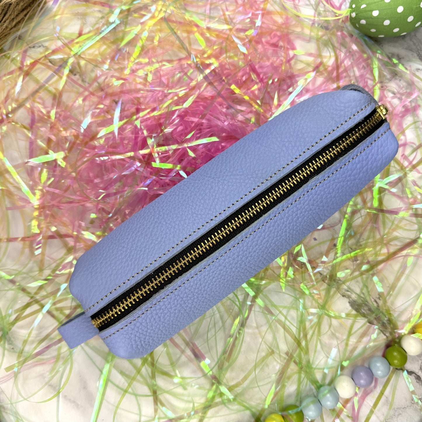 Girologio Pen Case - Periwinkle Mist (Zippered Leather)