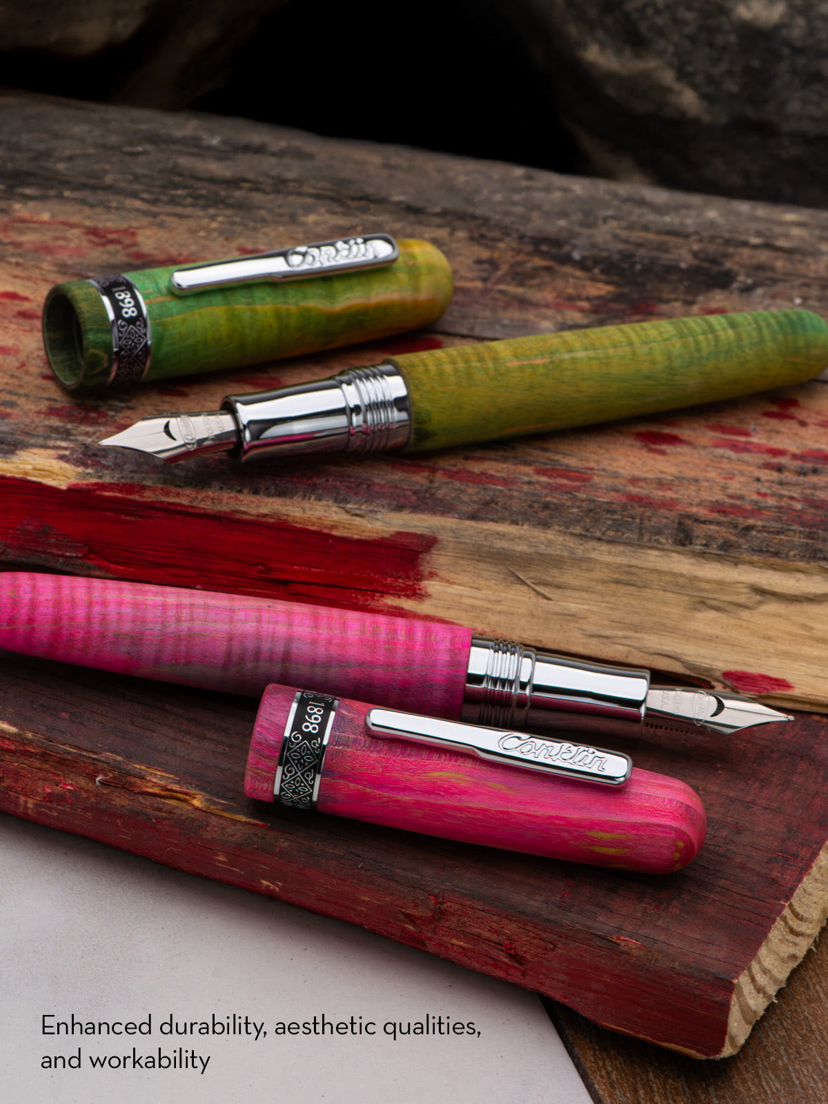 Conklin 1898 Collection Stabilized Wood Fountain Pen - Matte Green (Limited Edition)