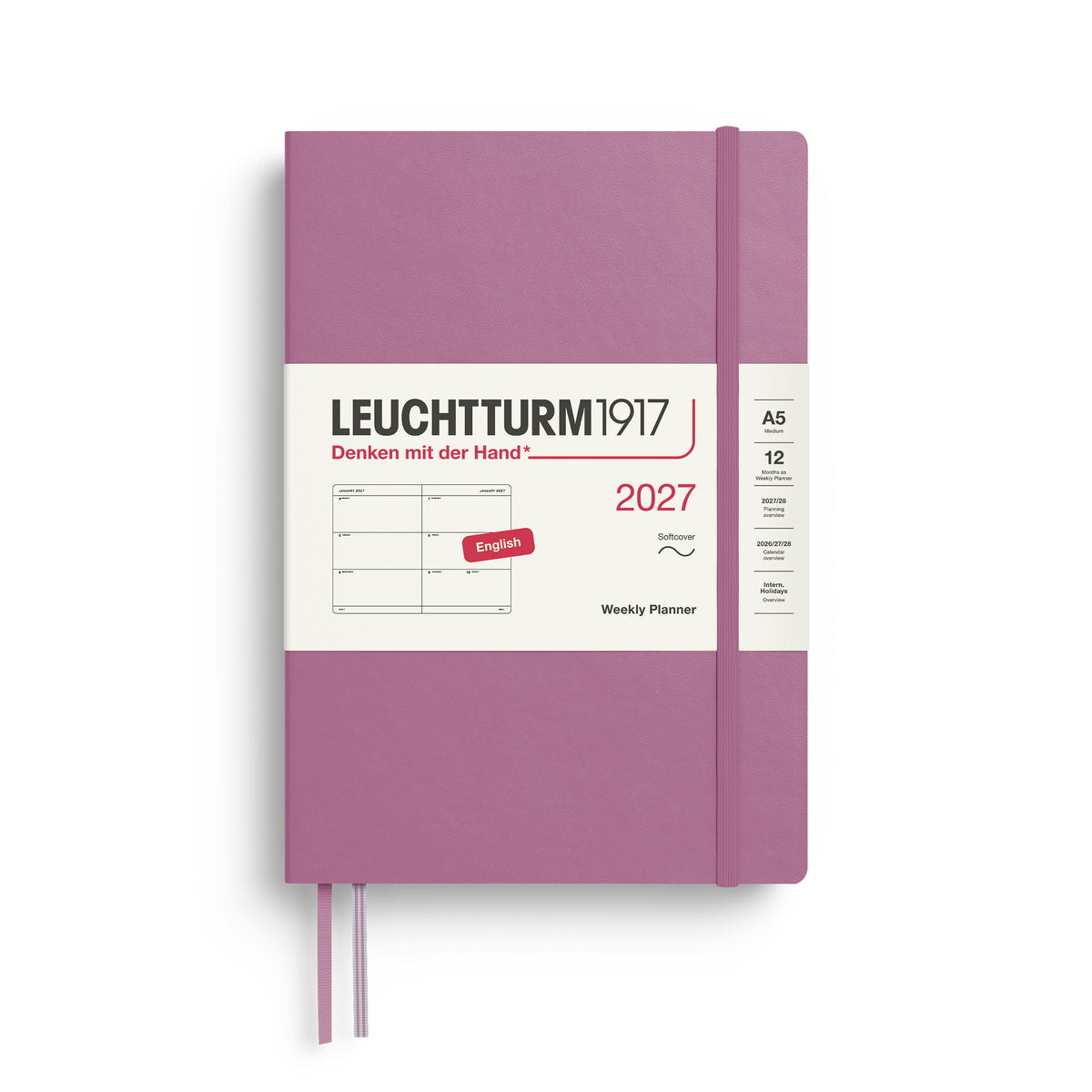 Leuchtturm1917 2027 A5 Medium Softcover Weekly Planner - Dusty Rose