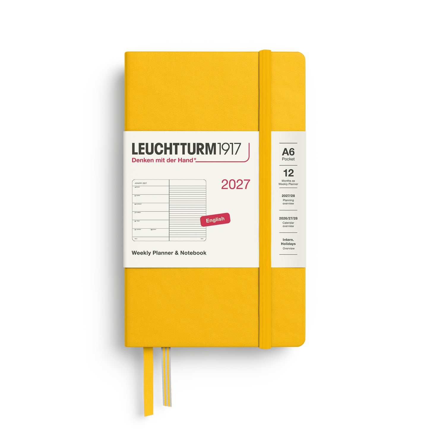 Leuchtturm1917 2027 A6 Pocket Hardcover Weekly Planner & Notebook - Sunflower