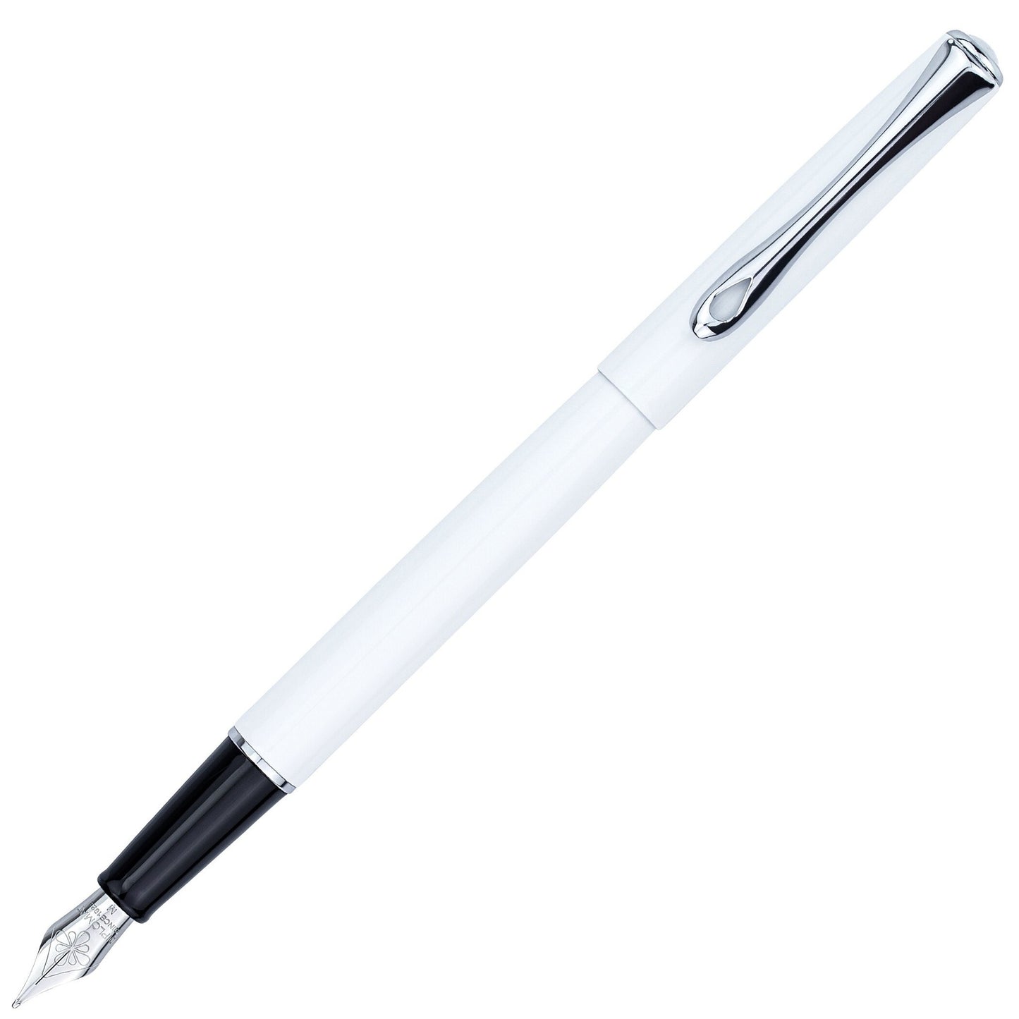 Diplomat Traveller Fountain Pen - Snowwhite with Silver Trim