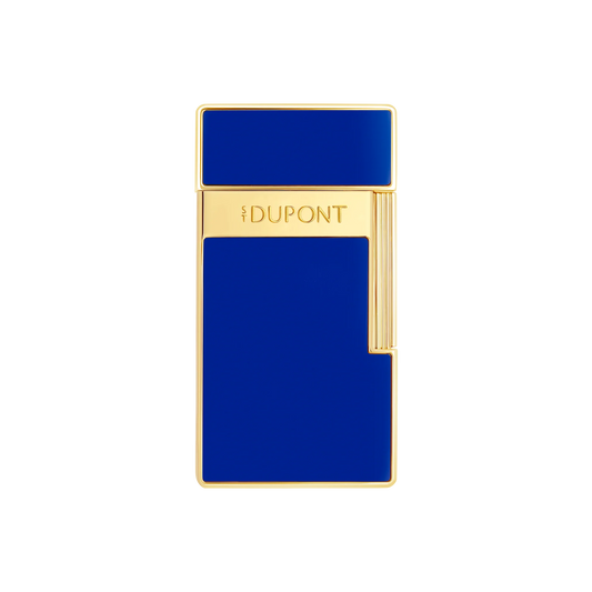 S.T. Dupont Biggy Lacquered Lighter - Indigo Blue with Gold