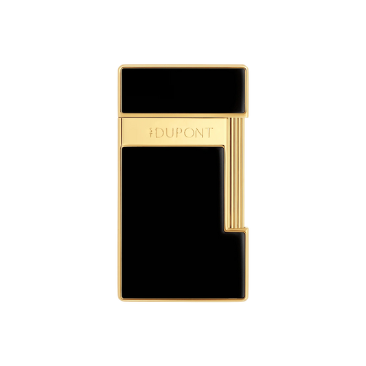 S.T. Dupont Slimmy Lacquered Lighter - Black with Gold