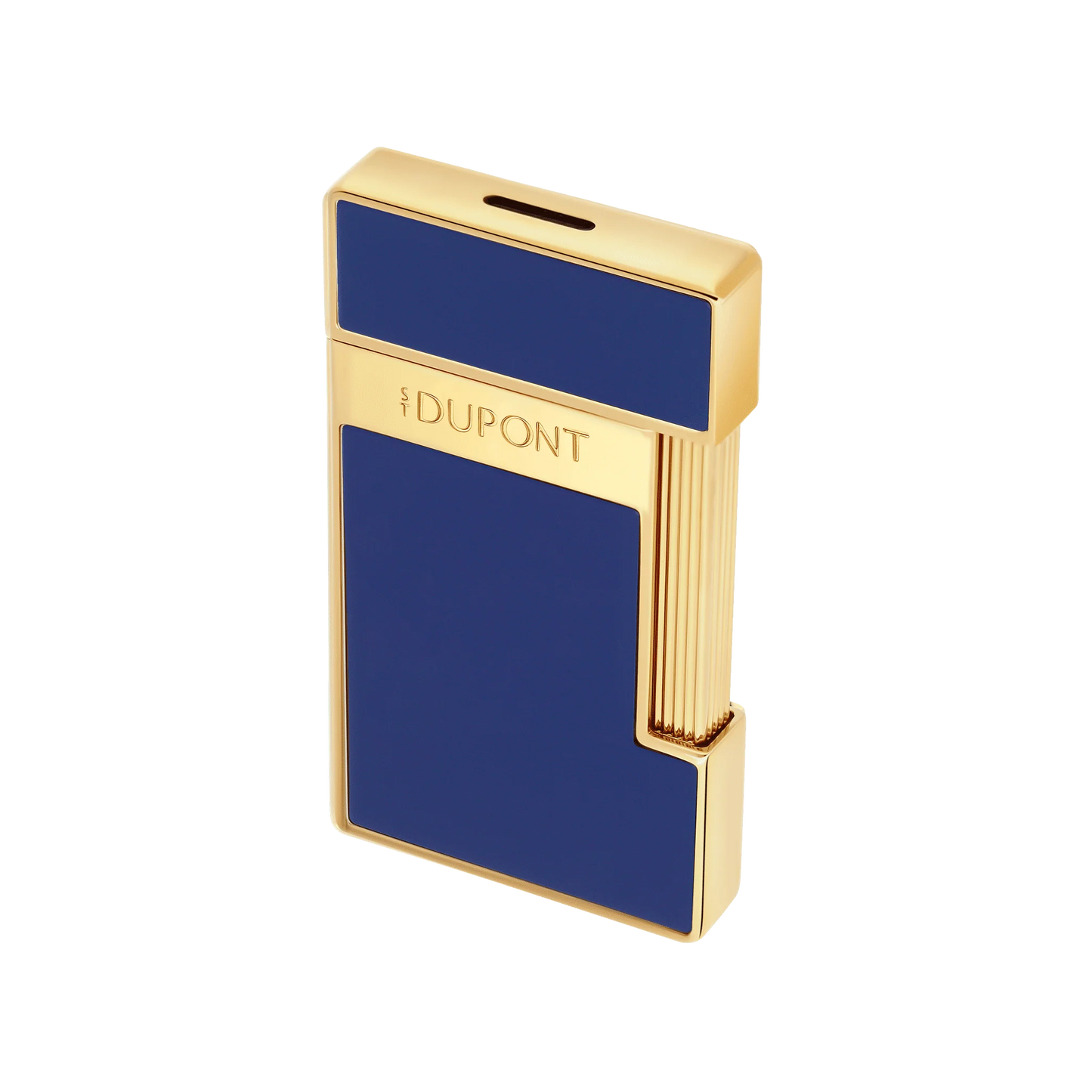 S.T. Dupont Slimmy Lacquered Lighter - Indigo Blue with Gold