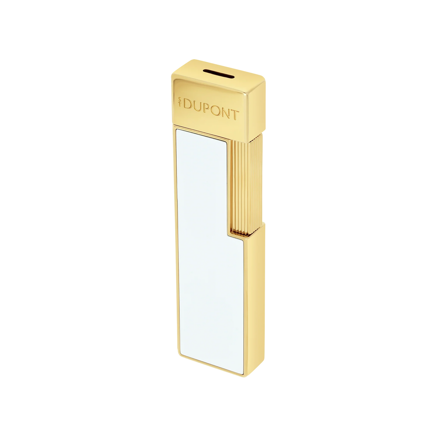 S.T. Dupont Twiggy Lighter - Lacquered White with Gold