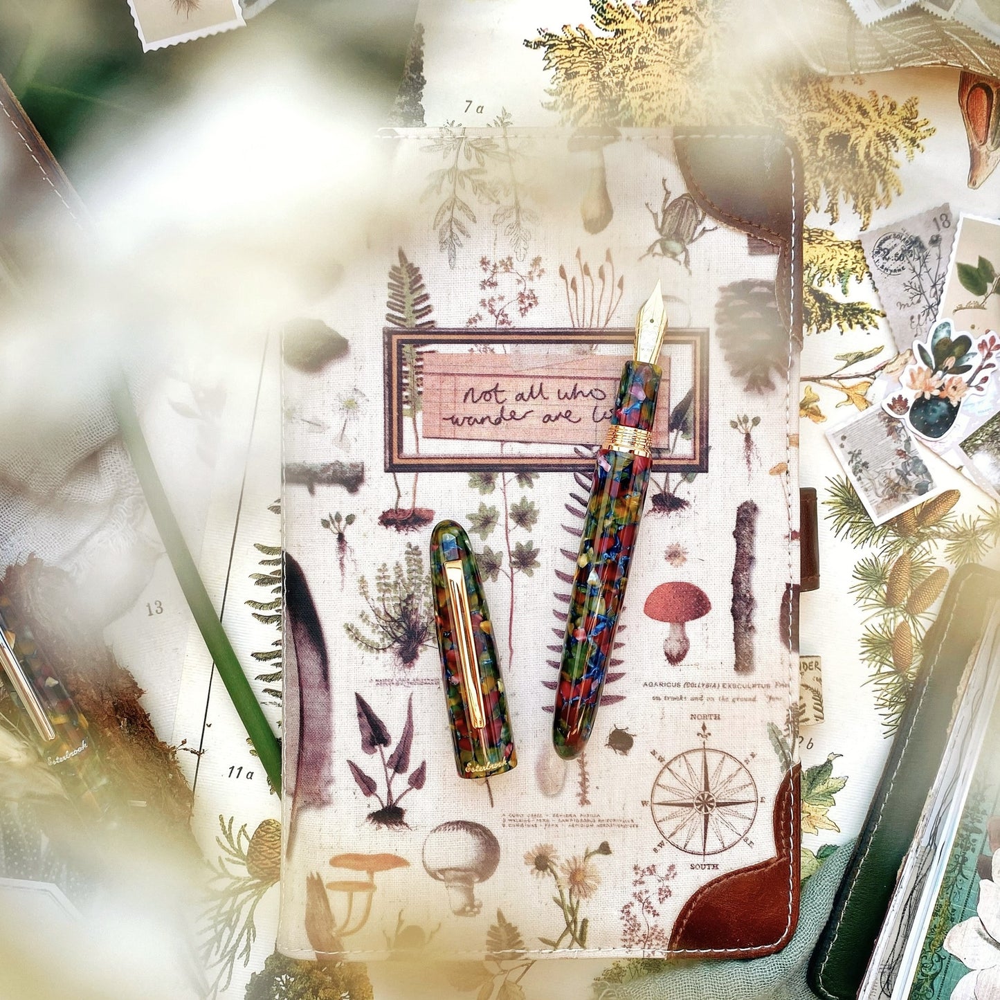 Esterbrook Estie Piston Fountain Pen - Botanical Gardens with Gold Trim (Button Fill)
