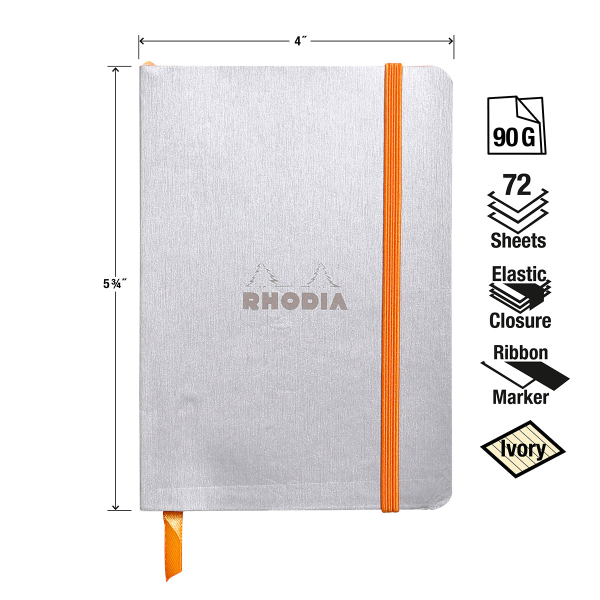 Rhodia Rhodiarama A6 Soft Webnotebook - Silver (Lined)