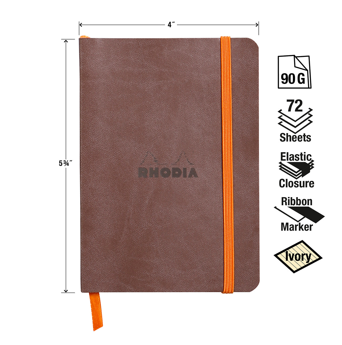 Rhodia Rhodiarama A6 Soft Webnotebook - Chocolate (Lined)