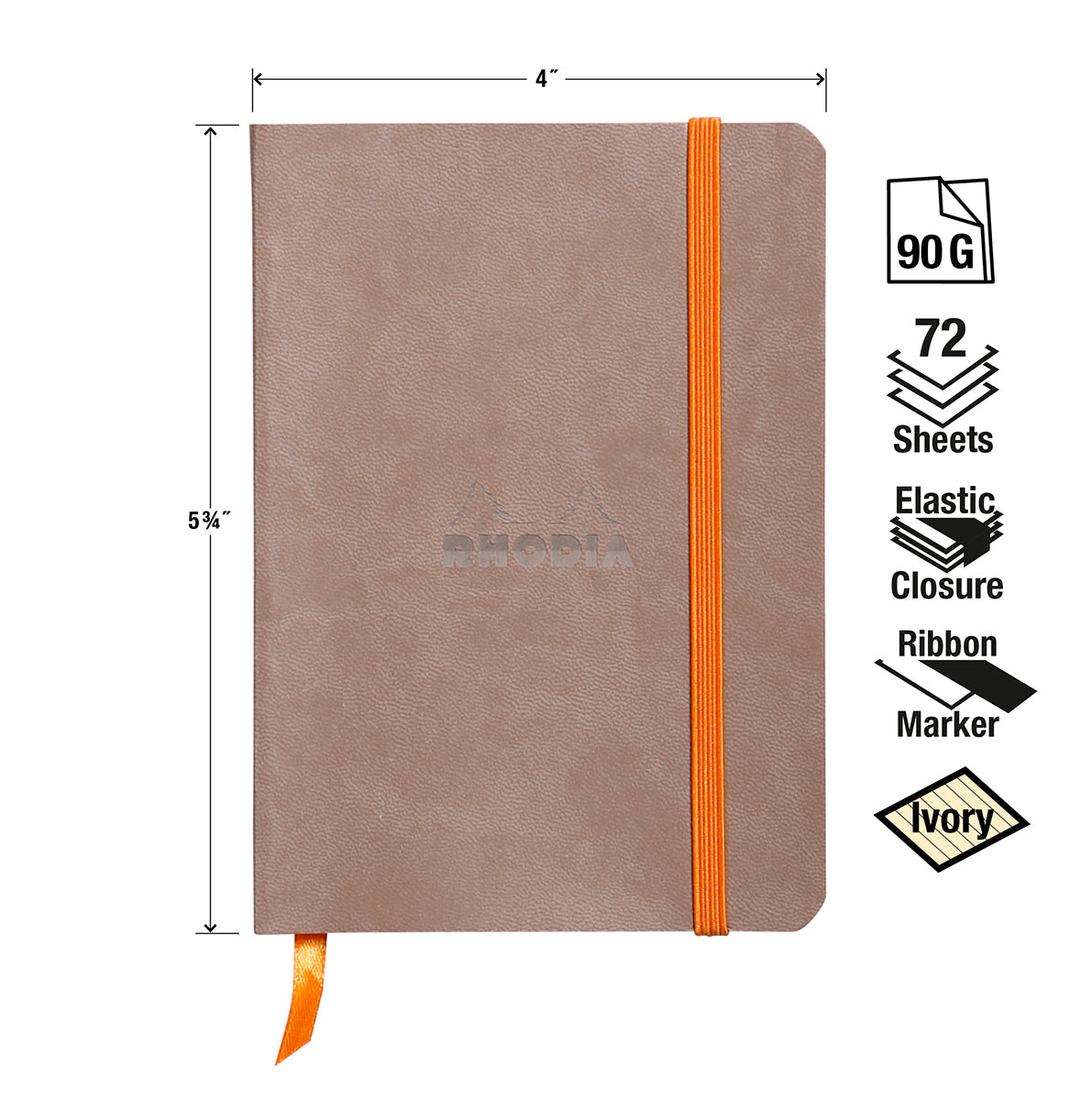 Rhodia Rhodiarama A6 Soft Webnotebook - Taupe (Lined)