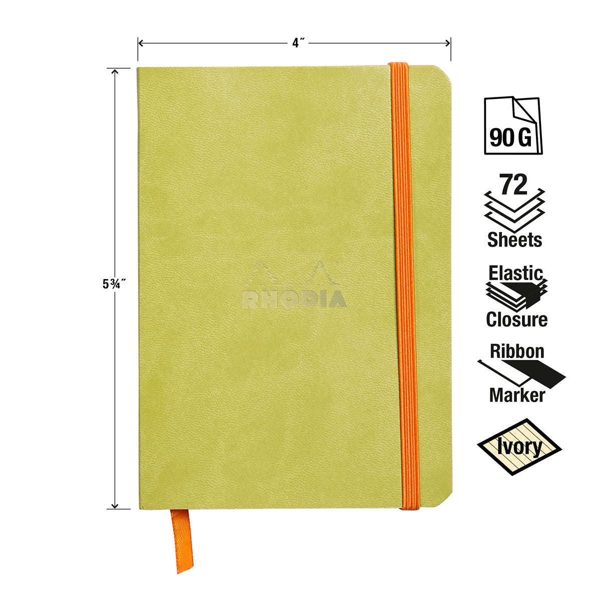 Rhodia Rhodiarama A6 Soft Webnotebook - Anise (Lined)