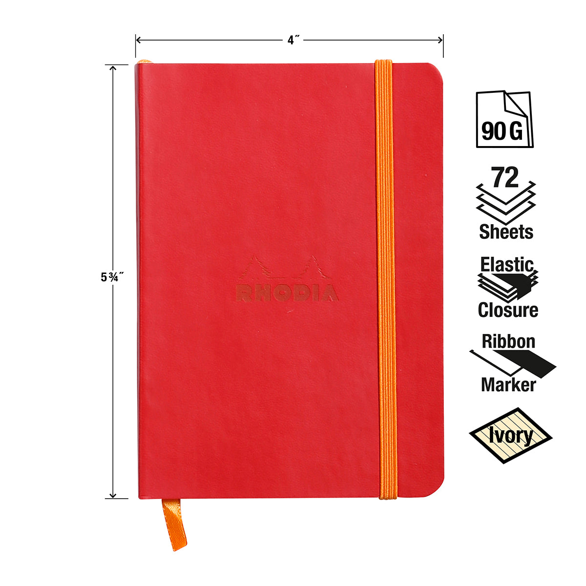 Rhodia Rhodiarama A6 Soft Webnotebook - Poppy (Lined)