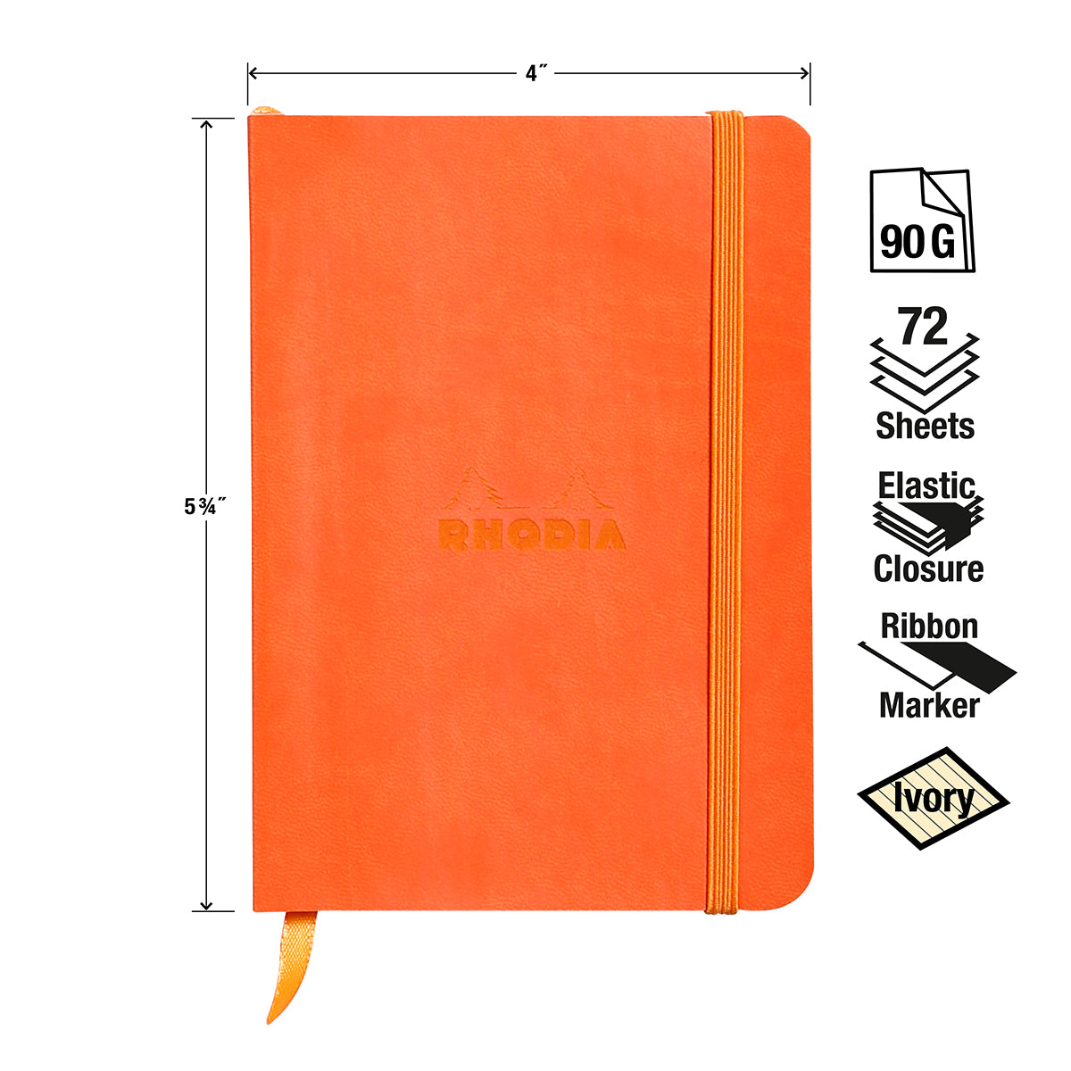 Rhodia Rhodiarama A6 Soft Webnotebook - Tangerine (Lined)