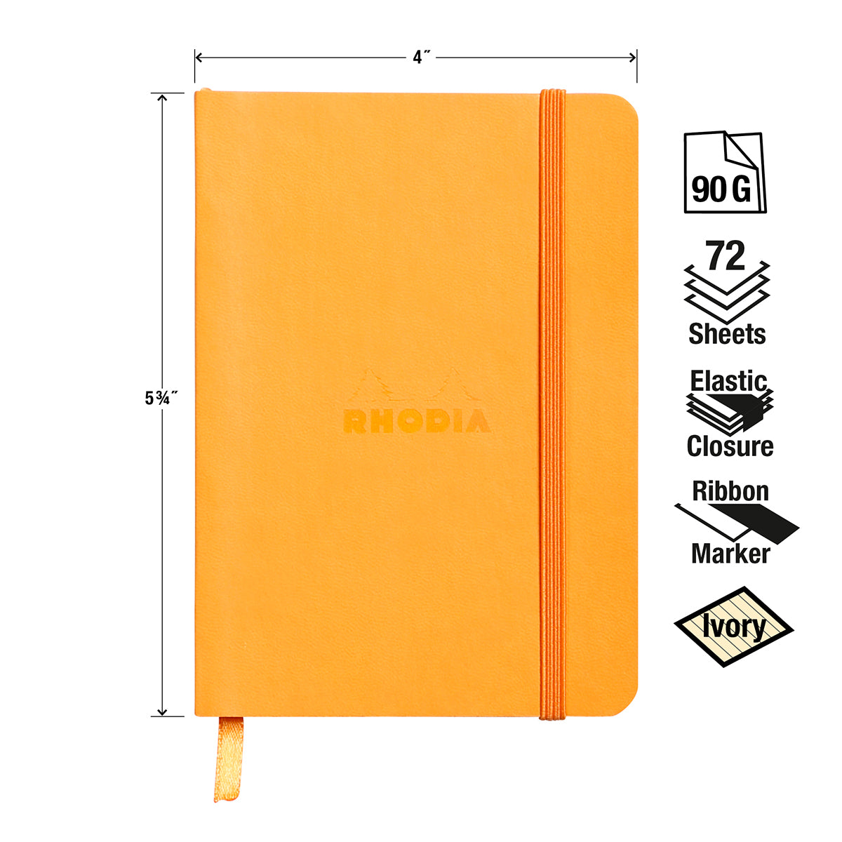 Rhodia Rhodiarama A6 Soft Webnotebook - Orange (Lined)