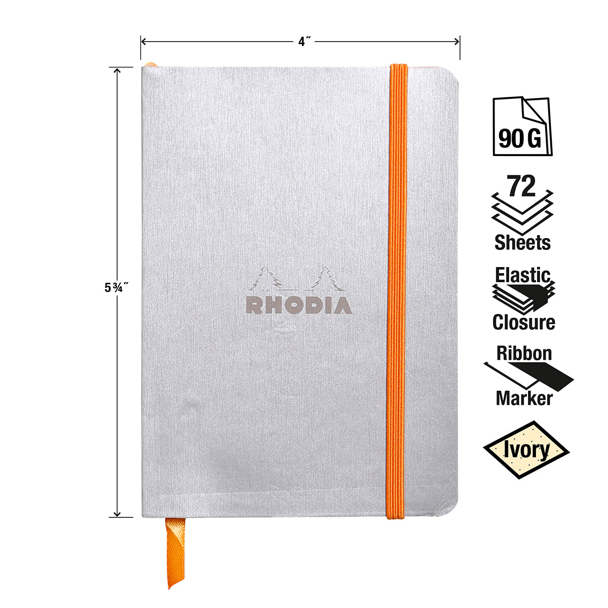 Rhodia Rhodiarama A6 Soft Webnotebook - Silver (Dot Grid)