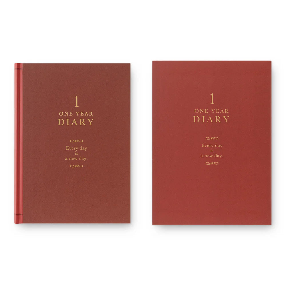 Midori A5 One Day One Page Diary - Classic Red