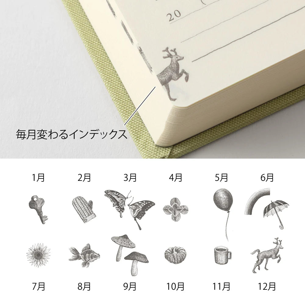 Midori 5 Year Mini Diary - Gate: Red