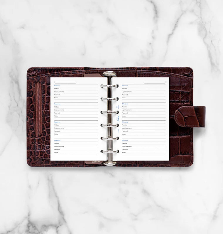 Filofax Pocket Notebook Refill - Password Paper