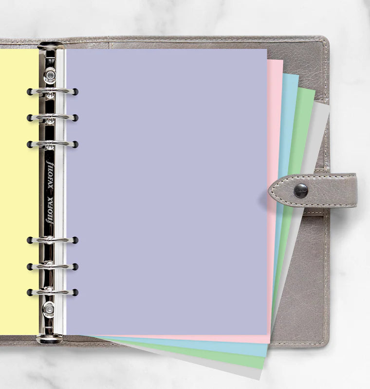 Filofax A5 Paper 6-Ring Refill - Pastel Multicolor (Plain)