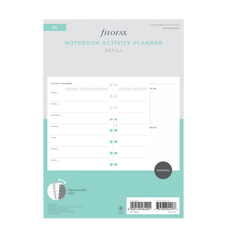 Filofax A5 Minimal Notebook Refill - Activity Planner