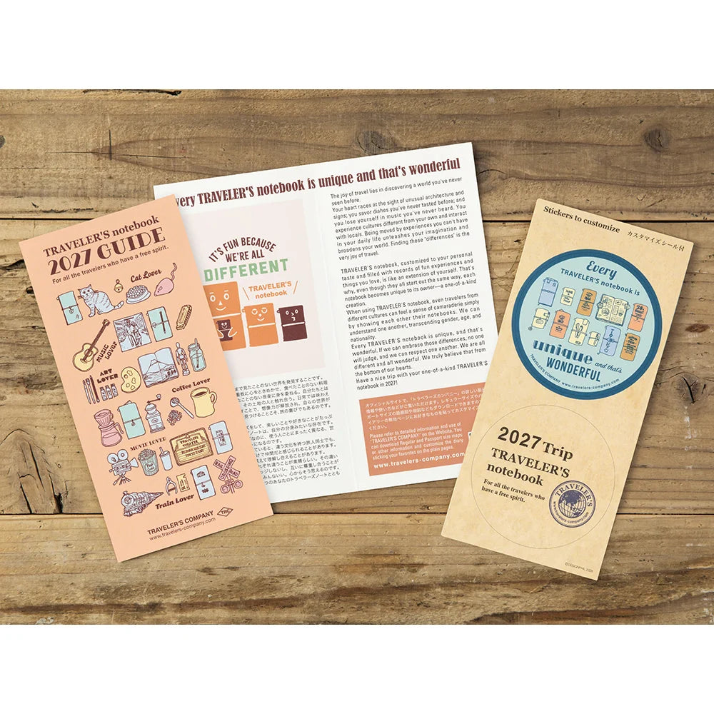TRAVELER'S 2027 Regular Size Diary Insert - Weekly + Memo