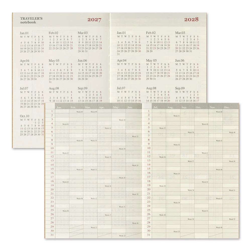 TRAVELER'S 2027 Passport Size Diary Insert - Monthly