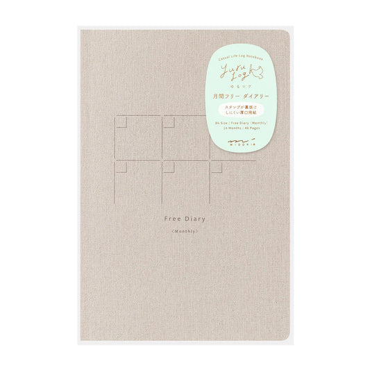 Midori B6 Yuru Log Notebook - Free Monthly Diary (MD Thick)