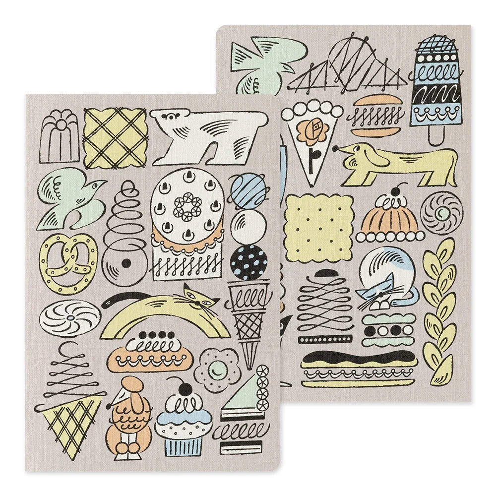 Midori B6 Yuru Log Notebook - Sweets & Animals