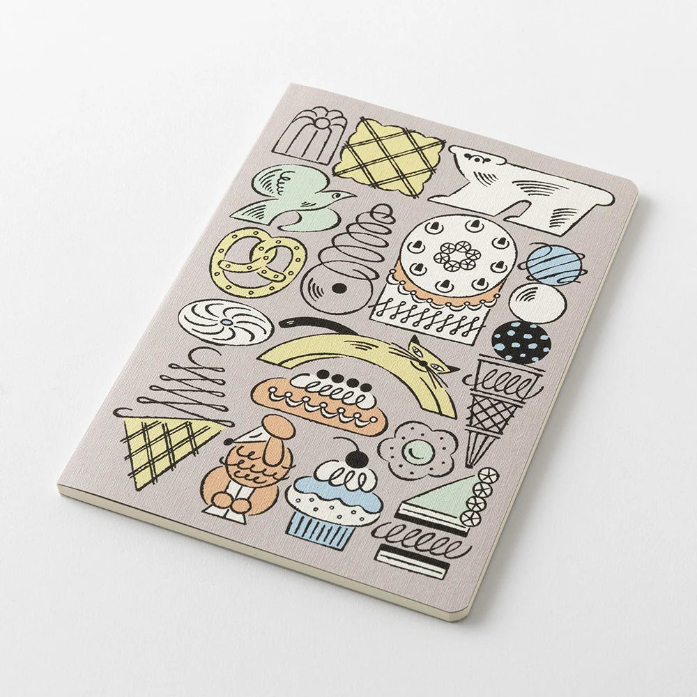 Midori B6 Yuru Log Notebook - Sweets & Animals