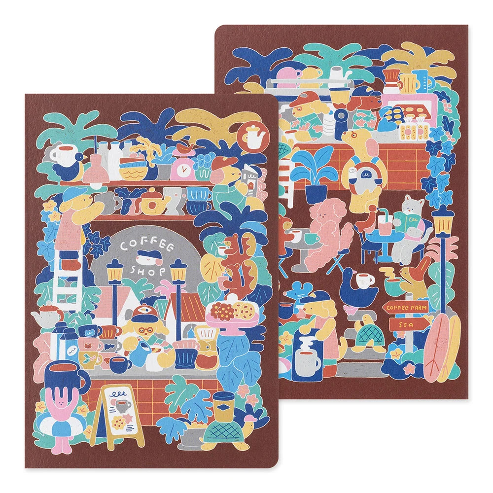 Midori B6 Yuru Log Notebook - Coffee Shop