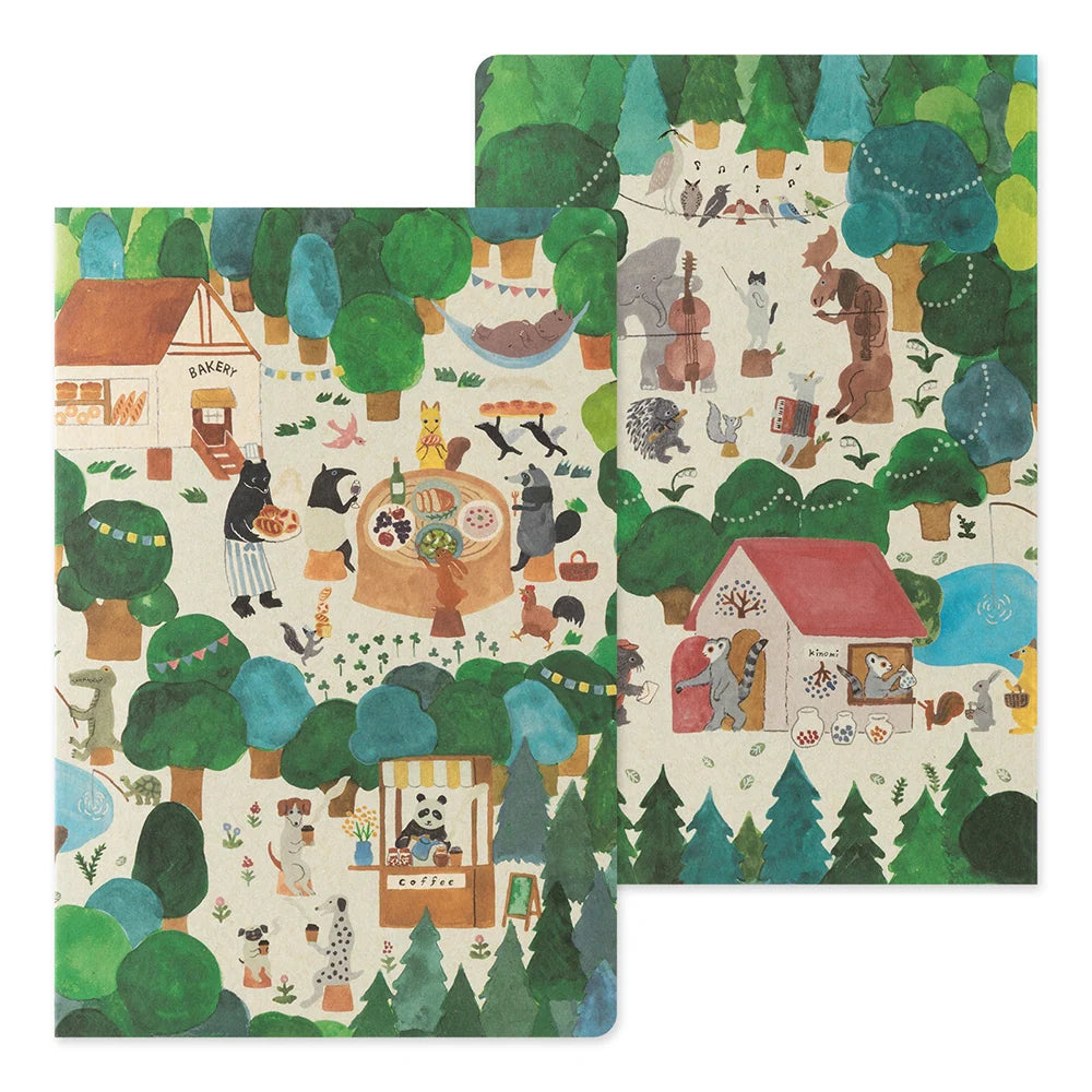 Midori B6 Yuru Log Notebook - Forest Animal