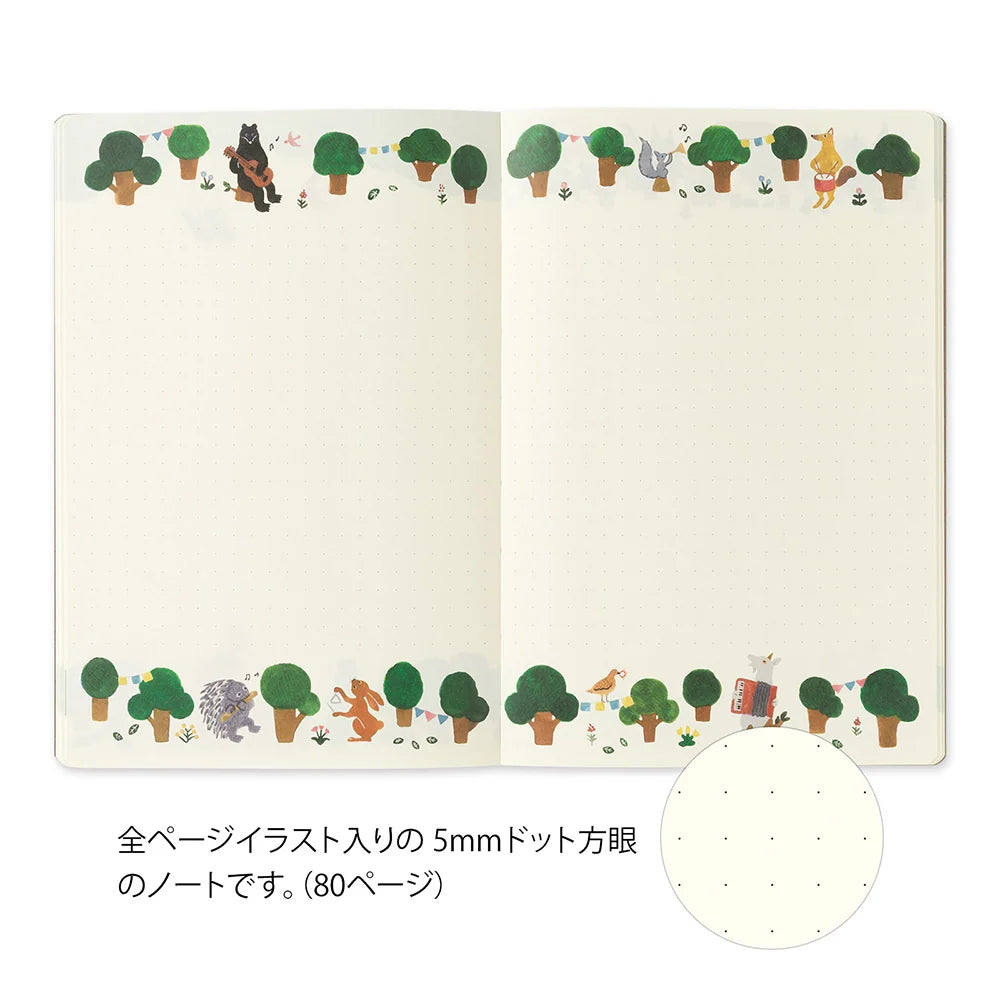 Midori B6 Yuru Log Notebook - Forest Animal