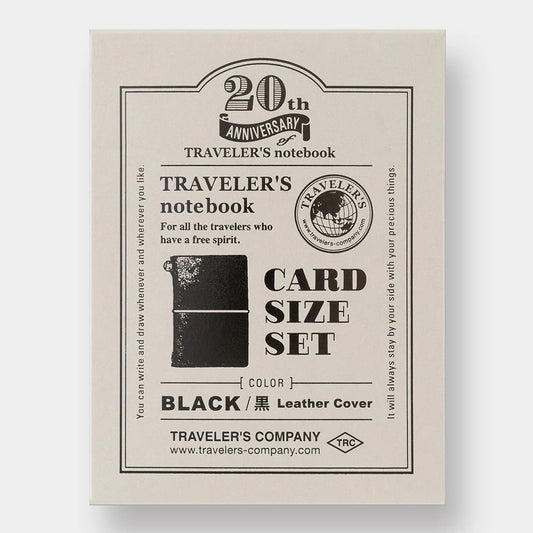 TRAVELER'S Notebook 20th Anniversary Card Size Starter Kit - Black