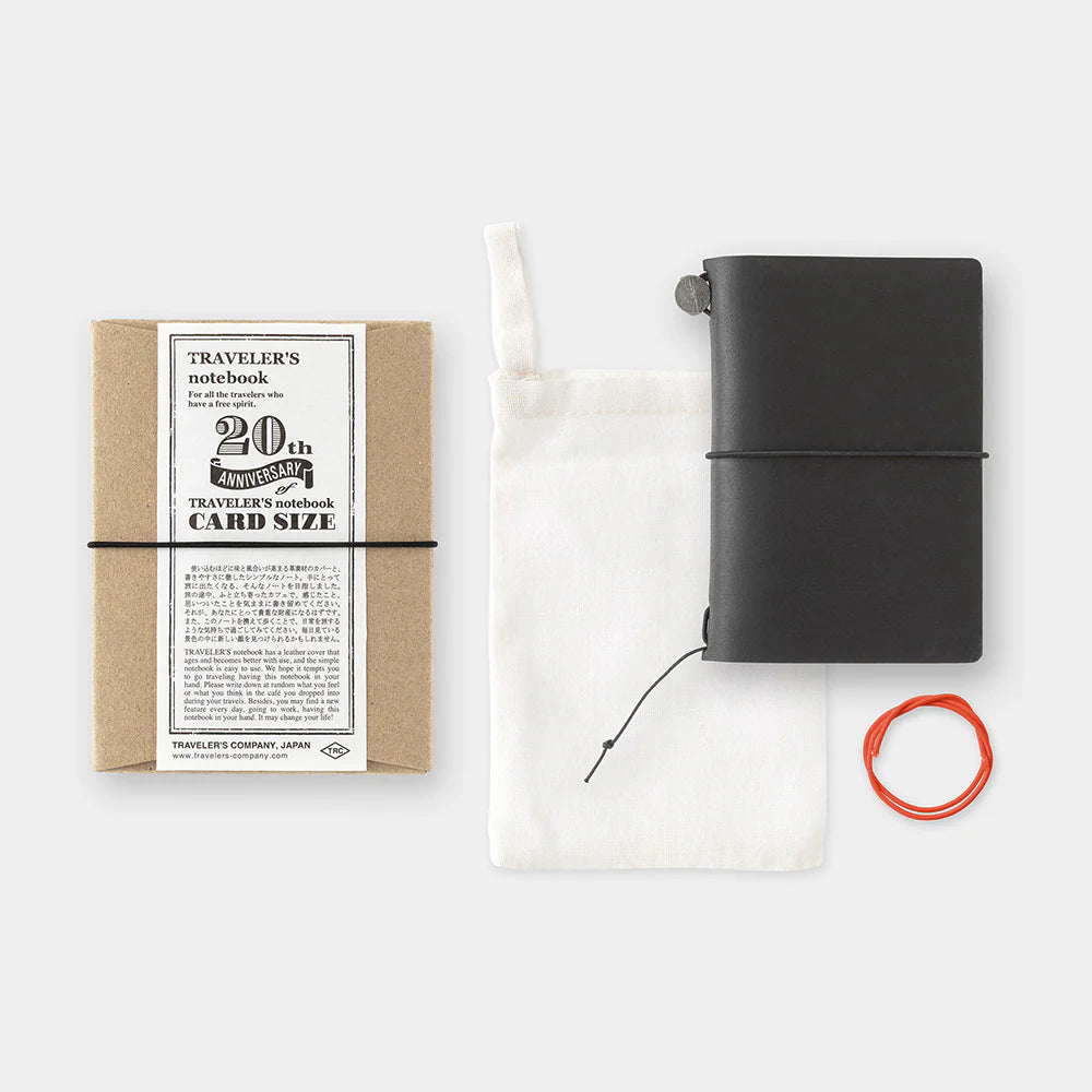 TRAVELER'S Notebook 20th Anniversary Card Size Starter Kit - Black