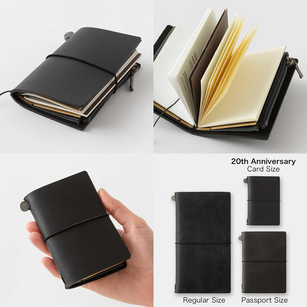 TRAVELER'S Notebook 20th Anniversary Card Size Starter Kit - Black