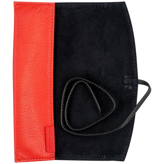 Pilot Pensemble Leather Roll Pen Case - Holds 1 - Red and Black (Long)