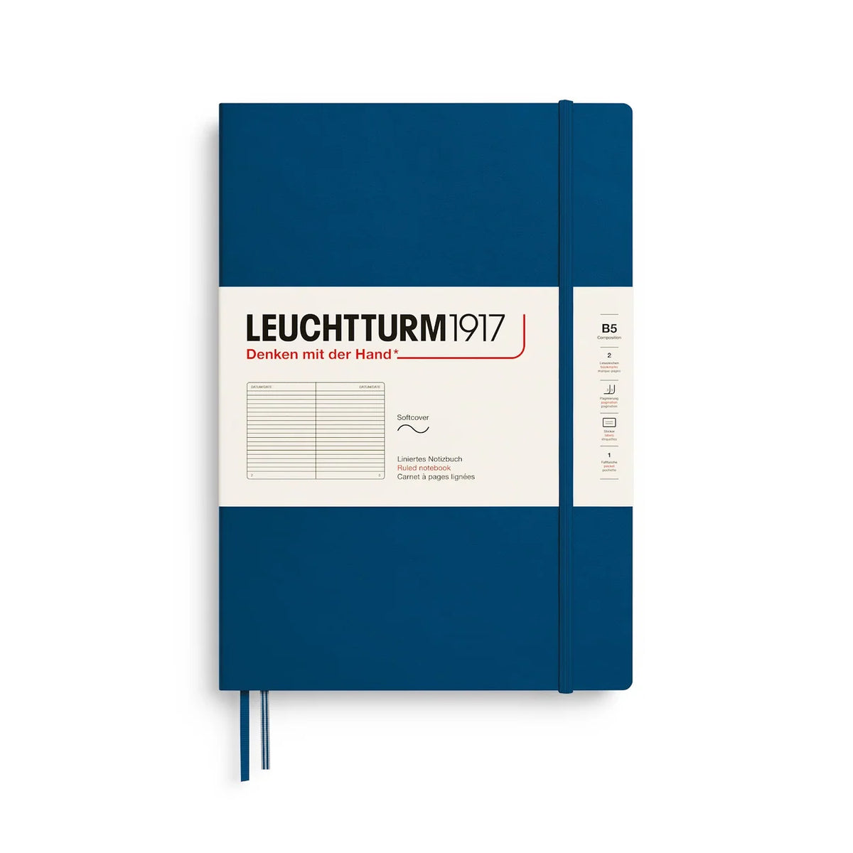 Leuchtturm1917 Composition B5 Softcover Ruled Notebook - Indigo