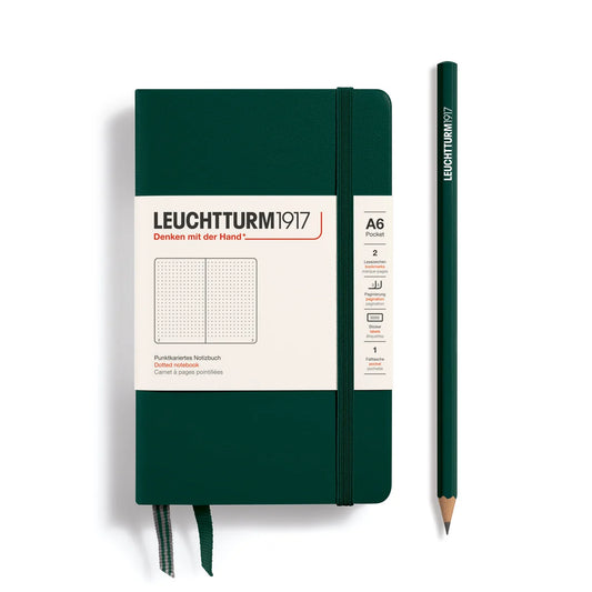 Leuchtturm1917 A6 Pocket Hardcover Dotted Notebook - Forest Green