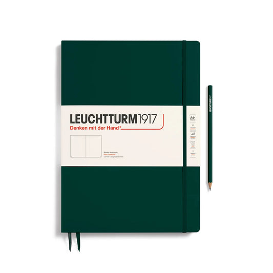 Leuchtturm1917 Master Slim A4+ Hardcover Plain Notebook - Forest Green