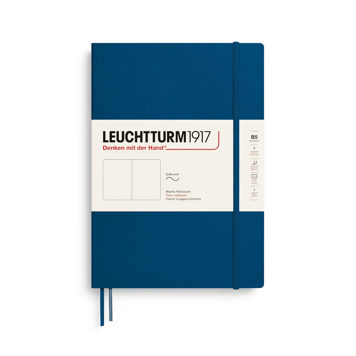 Leuchtturm1917 Composition B5 Softcover Plain Notebook - Indigo