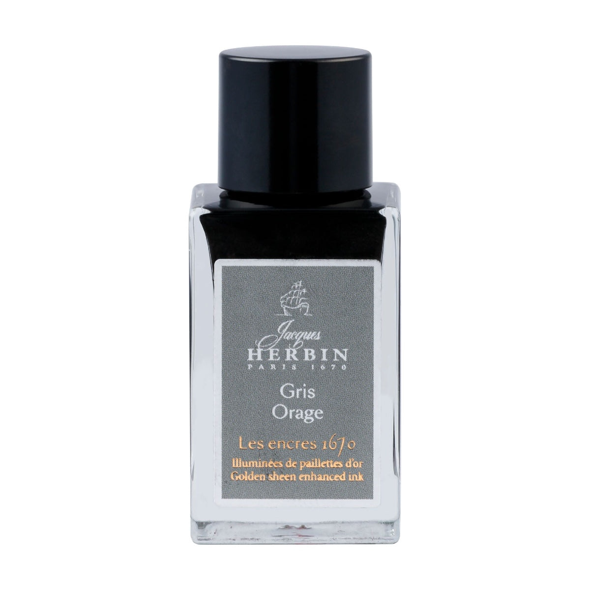J. Herbin 1670 Gris Orage (Coal Grey) 15ml Bottled Ink