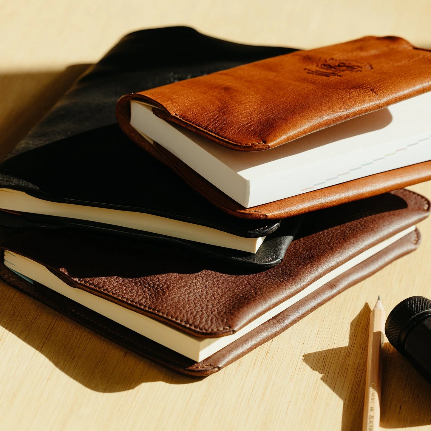The Superior Labor A6 Oil Leather Notebook Cover - Black