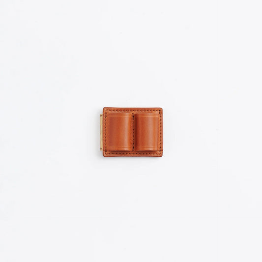 The Superior Labor Tochigi Pull-Up Leather Brass Pen Clip - Cognac