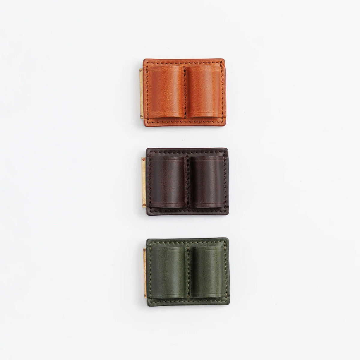 The Superior Labor Tochigi Pull-Up Leather Magnet Pen Clip - Cognac